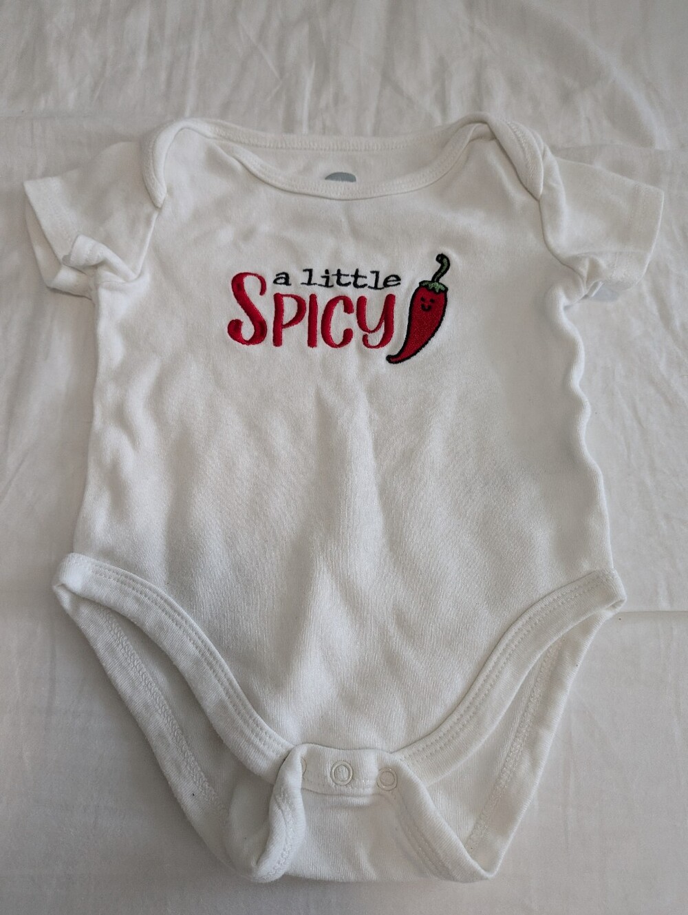 The Littlest 'A Little Spicy' Baby One-Piece Bodysuit Size 6-12 Months